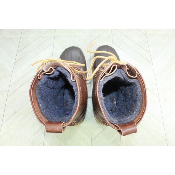 Vintage LL Bean Women's Brown Leather Lace Up Ankle Hunting Duck Boots Size 7 - Picture 7 of 9